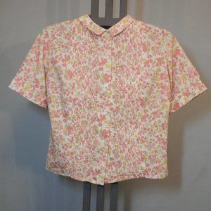 1950s Vintage Primstyle Pink Floral